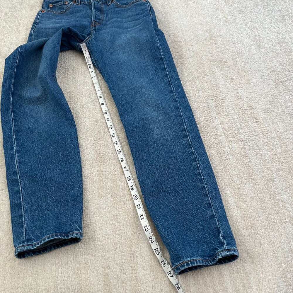 Levi's Premium Wedge Button Fly High Rise Crop Blue Jeans 26 - Picture 5 of 10